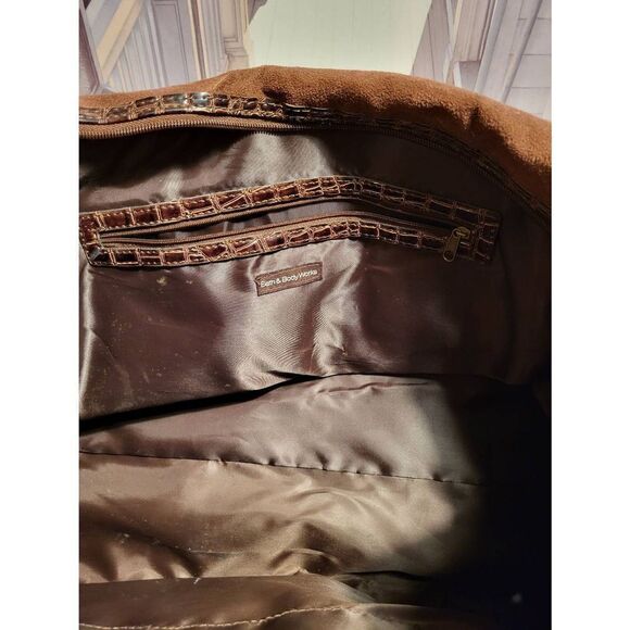 RARE!Big Bath&Body works leather&crocodile duffle&luggage tag - Picture 3 of 5